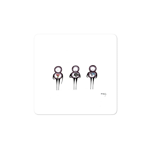 Rock, Paper, Scissors, Bubble-free stickers